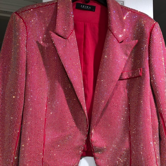 AKIRA Jackets & Blazers - AKIRA Fuchsia Sequin Blazer